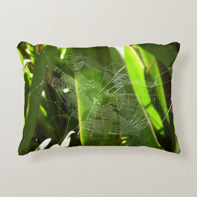 Coussins Décoratifs Spiderweb dans Tropical Leaves Nature (Devant)
