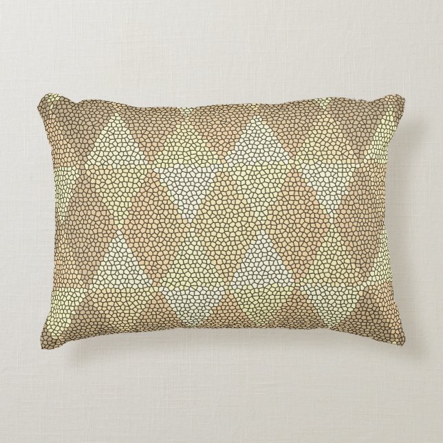 Coussins Décoratifs Stained Glass Gold Diamond Pattern (Devant)