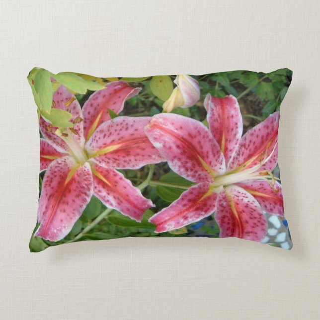 Coussins Décoratifs Stargazer Lilies Jardin Floral (Devant)
