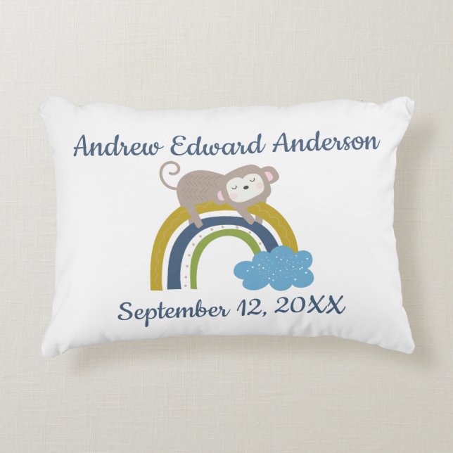 Coussins Décoratifs Statistiques de naissance Rainbow Sleeping Animal  (Devant)