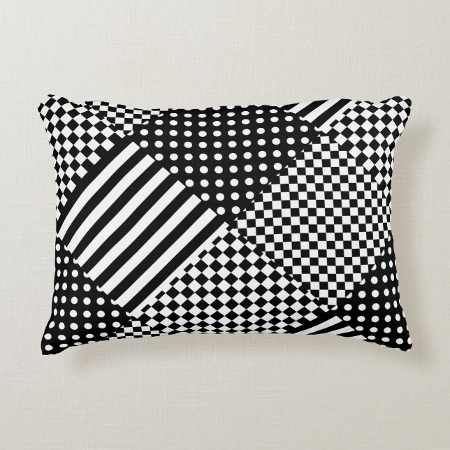 Coussins Décoratifs Stripes Check Harlequin Pois Conception mixte (Devant)