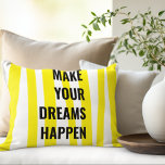 Coussins Décoratifs Stripes Jaunes Modernes & Faites Votre Rêve<br><div class="desc">Stripes Jaunes Modernes & Faites Votre Rêve</div>