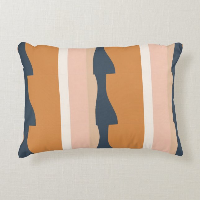 Coussins Décoratifs Stripes pêche brun (Devant)