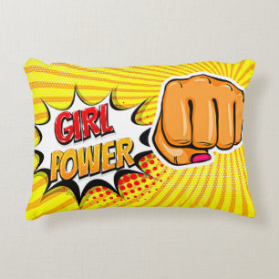 Coussins Décoratifs Style BD Pop Art Retro Yellow Girl Power
