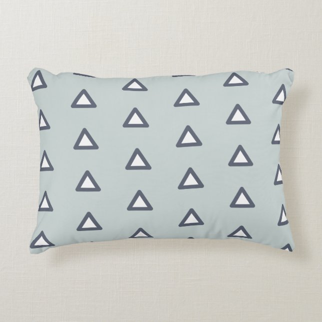 Coussins Décoratifs Style moderne Triangle Motif vert bleu blanc (Devant)