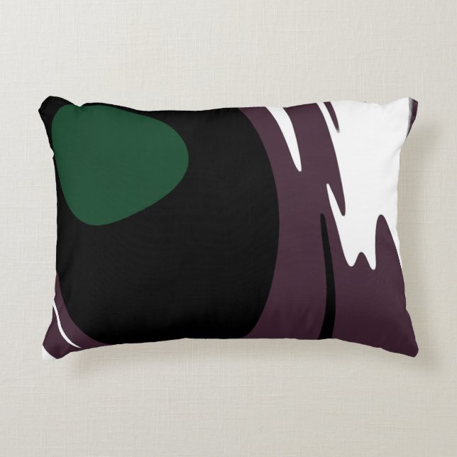 Coussins Décoratifs Submersion : Noir Abstrait, Blanc, Violet & Vert (Devant)