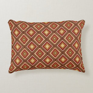 Coussins Décoratifs Sud-Ouest Diamant Rouille Rouge & Beige Style Nava
