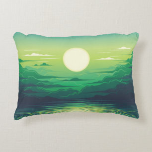 Coussins Décoratifs Sunrise in the sea illustration apparel,art,beauti