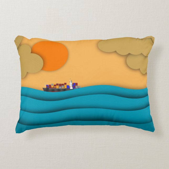 Coussins Décoratifs Sunrise Ocean Ship Sun Sunset (Devant)