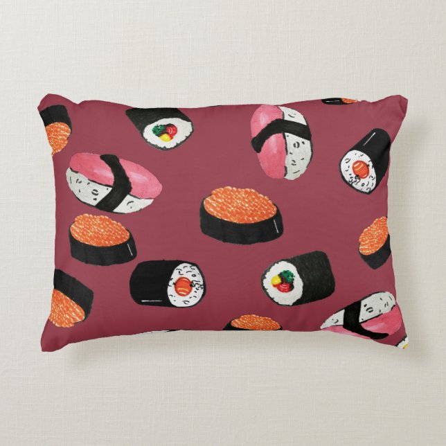 Coussins Décoratifs Sushi Onigiri Rolls : Illustration transparente (Devant)
