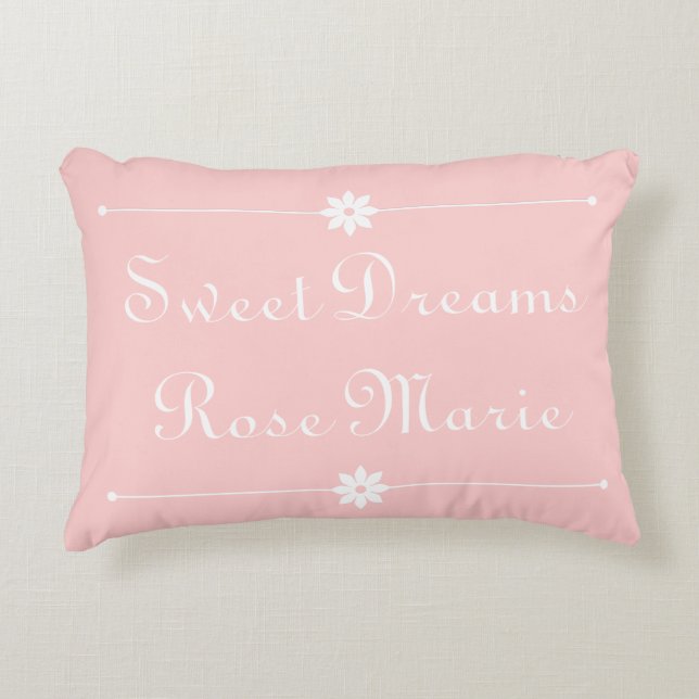 Coussins Décoratifs Sweet Dreams sur Baby Pink Personnalisé (Devant)