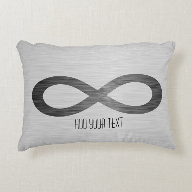 Coussins Décoratifs Symbole d'infini sur la texture métallique de Faux (Devant)