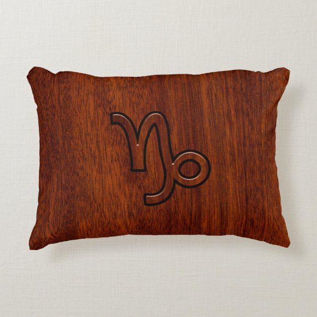 Coussins Décoratifs Symbole du Zodiac Capricorn en Mahogany Style prin (Devant)