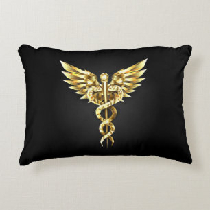 Coussins Décoratifs Symbole Polygonal Or Caduceus