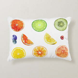 Coussins Décoratifs "Symphonie Tropical Slice - Aquarelle Fruit Art"