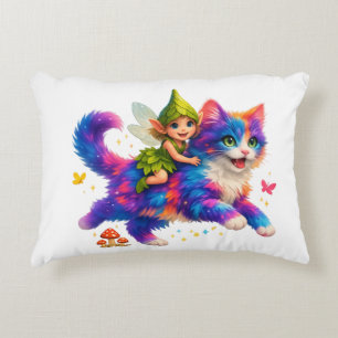 Coussins Décoratifs T-shirt Fairy Riding Colorful Cat – T-shirt FaMign