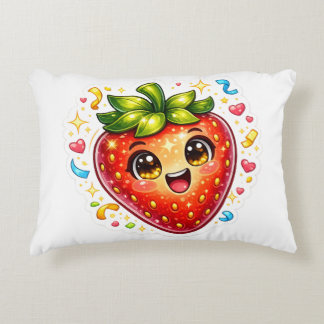Coussins Décoratifs T-shirt Mignonne Fraise Dormante | Fruit Kawaii