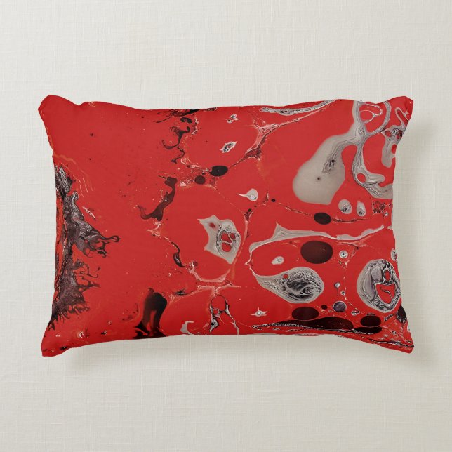 Coussins Décoratifs Tableau abstrait rouge et gris (Devant)