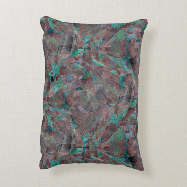 Coussins Décoratifs taches Brown et cyanes sur plâtre mural infini (Dos(Vertical))