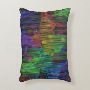 Coussins Décoratifs Taches colorées sous bandes déformées