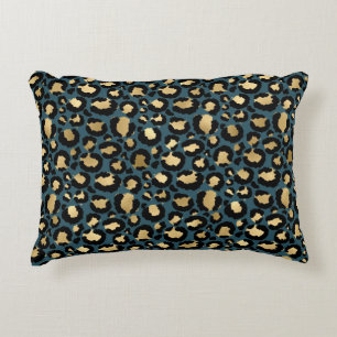 Coussins Décoratifs Taches de léopard luxueuses bleu foncé Glam sauvag