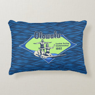 Coussins Décoratifs Tandem Surfing Design de Surf Vintage Hawaïen
