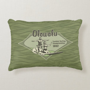 Coussins Décoratifs Tandem Surfing Design de Surf Vintage Hawaïen