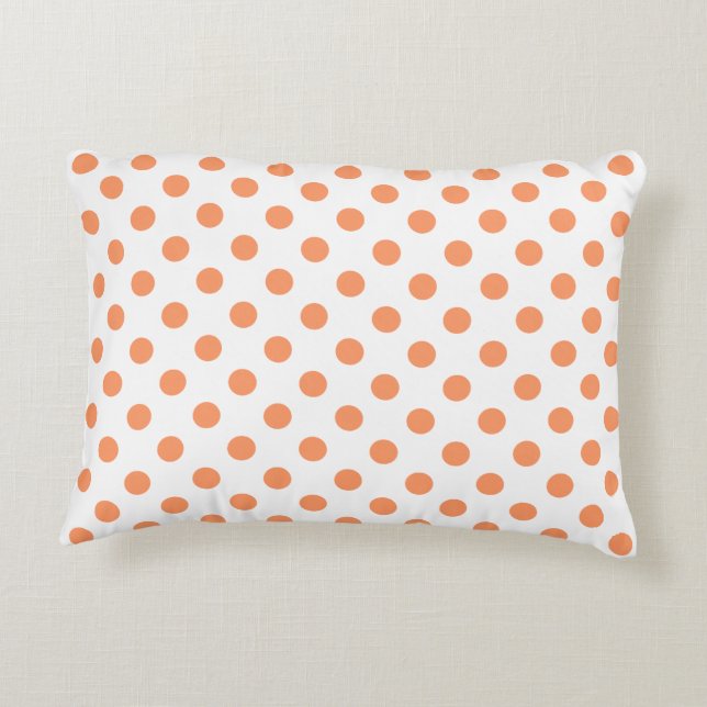 Coussins Décoratifs Tangerine Orange Points de Polka Cercles (Dos)