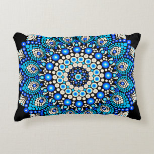 Coussins Décoratifs Tapisser decoratif à motif mandala bleu décoration