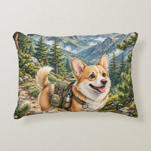 Coussins Décoratifs Tapisserie Corgi Randonnée dans les Montagnes à Ac