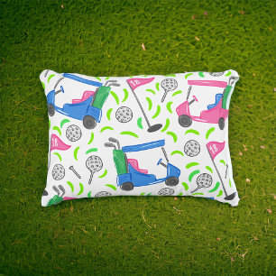 Coussins Décoratifs Tapisserie Rose Bleue de Golf Prépa / Décoration d