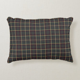 Coussins Décoratifs Tartan à carreaux gris et vert