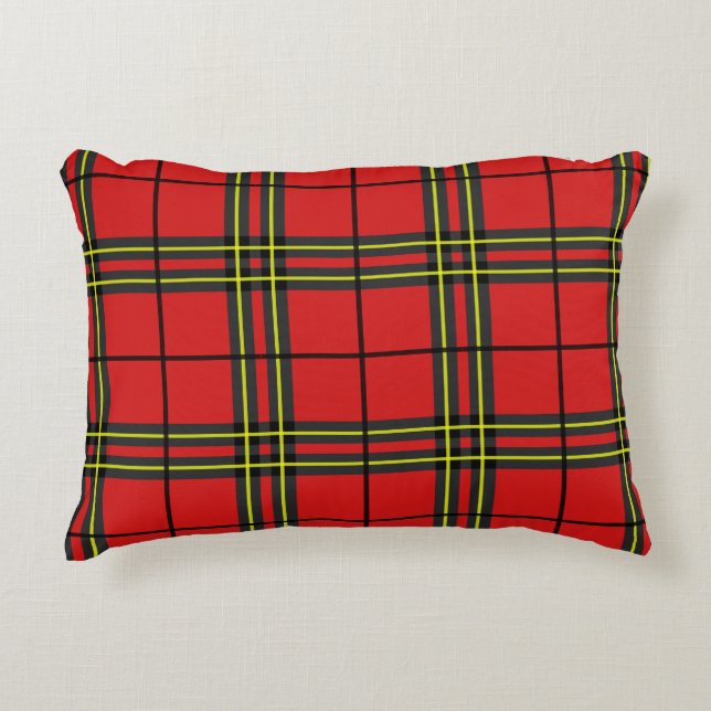 Coussins Décoratifs Tartan jaune rouge (Devant)