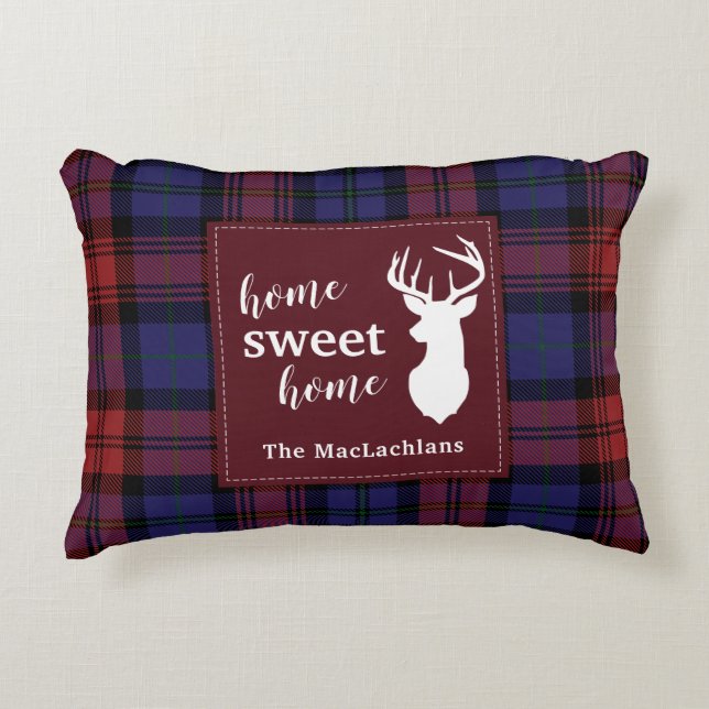 Coussins Décoratifs Tartan Plaid Clan de Noël MacLachlan Personnaliser (Devant)