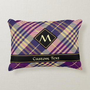Coussins Décoratifs Tartan Violet, Or et Bleu