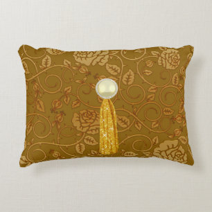 Coussins Décoratifs Tassel de bijou à paillettes fausses fleurs en or 