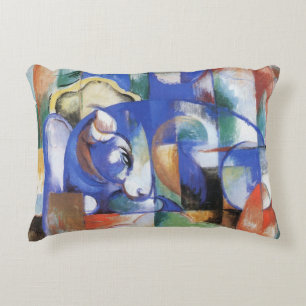 Coussins Décoratifs Taurillon couché de Franz Marc, Cubisme Ancien