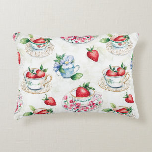 Coussins Décoratifs Teacup de fraise vintage motif floral