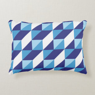 Coussins Décoratifs Teintes Rétro de Bleu Triangle Géométrique Abstrai