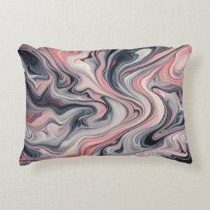 Coussins Décoratifs Teintes tourbillonnantes de rose, gris et blanc