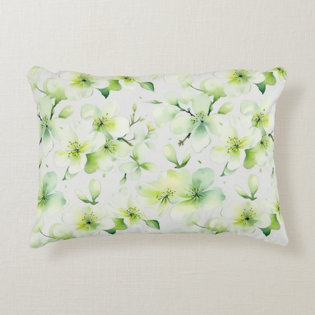 Coussins Décoratifs Teinture Florale Verte Menthe (Devant)