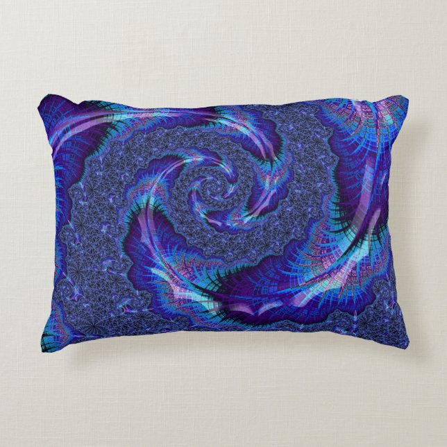 Coussins Décoratifs Téméraire Vibrant Psychédélique Spirale Fractale A (Devant)