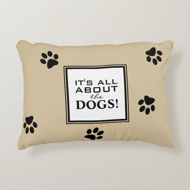 Coussins Décoratifs Tendance typographie de patte de chien personnalis (Devant)