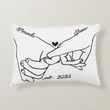 Tenir les mains couple promet coussin, personnalis