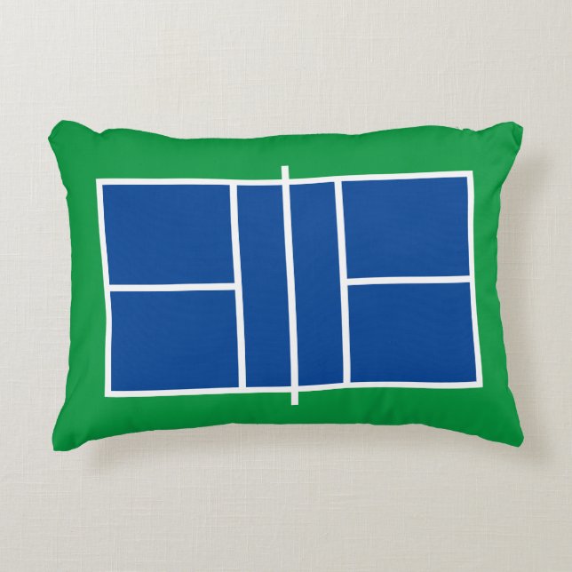 Coussins Décoratifs Terrain de pickleball bleu et vert (Devant)