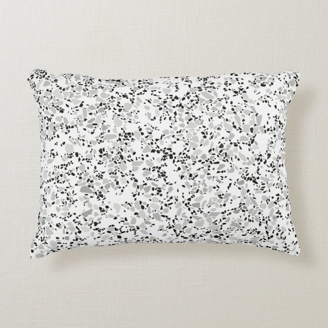 Coussins Décoratifs Terrazzo blanc moderne (Devant)