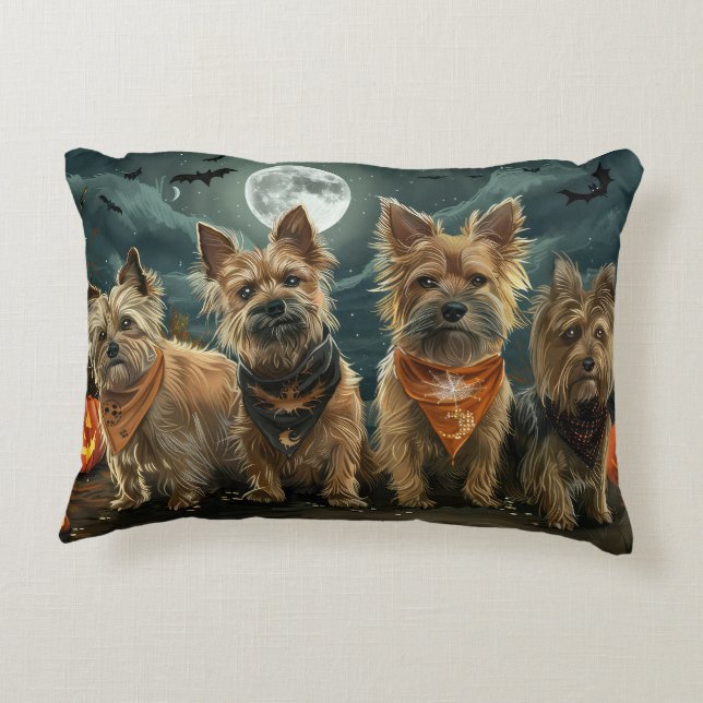 Coussins Décoratifs Terrier Australien Halloween Effrayant (Dos)