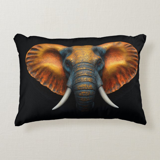 Coussins Décoratifs Tête d'éléphant d'Afrique  (Devant)
