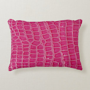 Coussins Décoratifs Texture à motif d'alligator rose