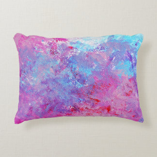 Coussins Décoratifs Texture créative bleu-rose, taches de peinture.